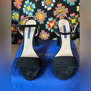 STUART WEITZMAN Sunray Suede Platform Sandals Size 9